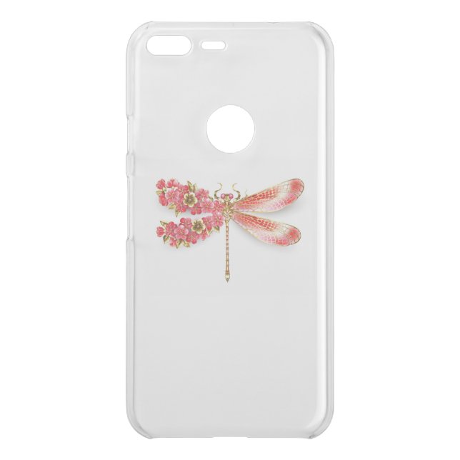Flower dragonfly with jewelry sakura uncommon google pixel XL case (Back)