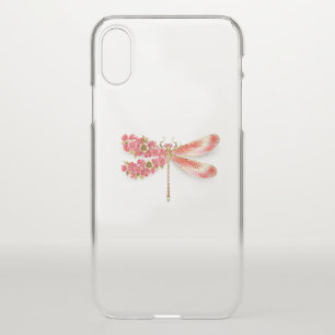 Flower dragonfly with jewelry sakura iPhone XS case