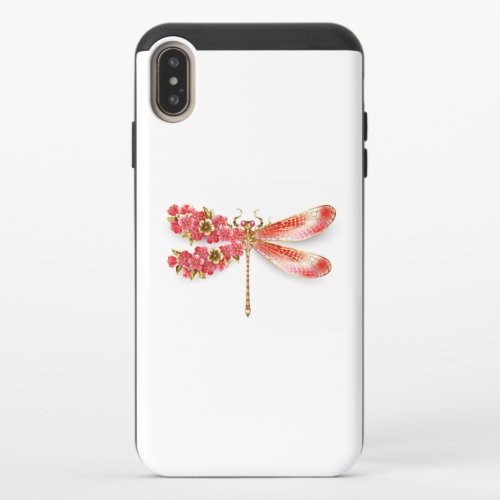 Flower dragonfly with jewelry sakura iPhone XS max slider case