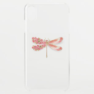 Flower dragonfly with jewelry sakura iPhone XS max case