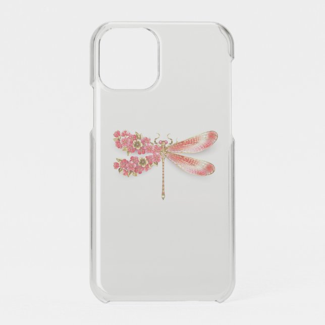 Flower dragonfly with jewelry sakura uncommon iPhone case (Back)