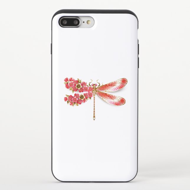 Flower dragonfly with jewelry sakura uncommon iPhone case (Back)