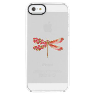 Flower dragonfly with jewelry sakura clear iPhone SE/5/5s case