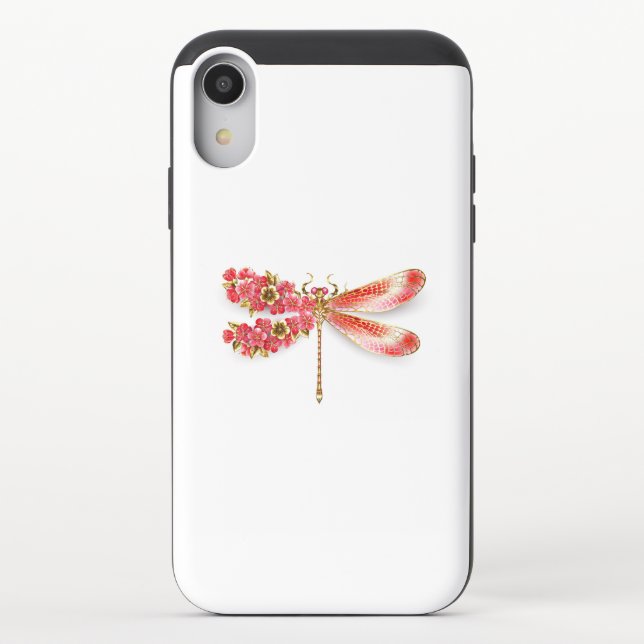 Flower dragonfly with jewelry sakura uncommon iPhone case (Back)