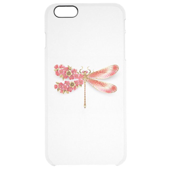 Flower dragonfly with jewelry sakura uncommon iPhone case (Back)