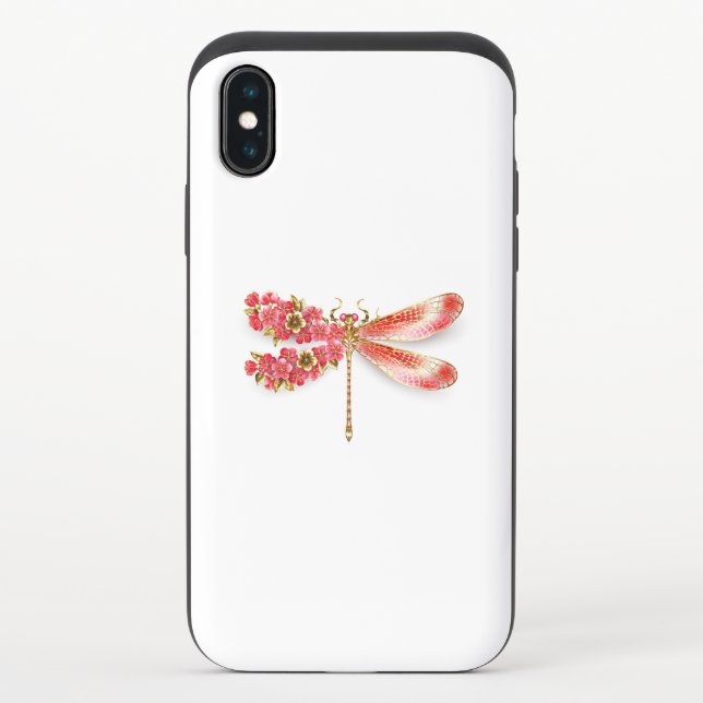 Flower dragonfly with jewelry sakura uncommon iPhone case (Back)