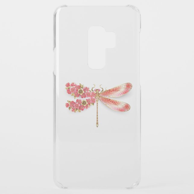Flower dragonfly with jewelry sakura uncommon samsung galaxy case (Back)