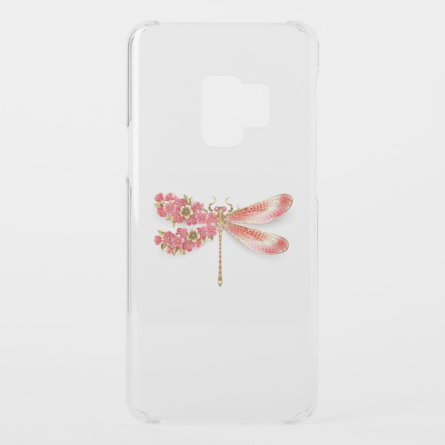 Flower dragonfly with jewelry sakura uncommon samsung galaxy case (Back)