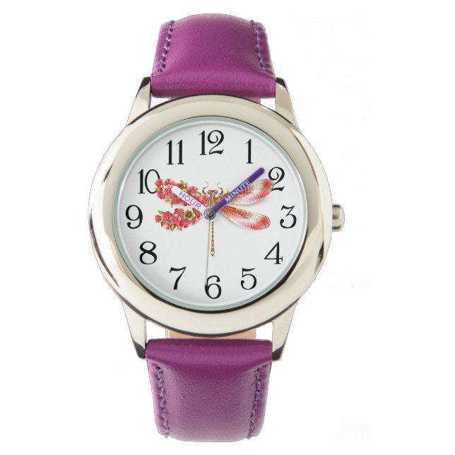 Flower dragonfly with jewelry sakura watch (Front)