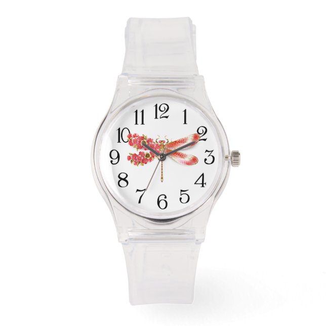 Flower dragonfly with jewelry sakura watch (Front)