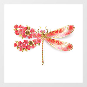 Flower dragonfly with jewelry sakura window cling