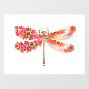 Flower dragonfly with jewelry sakura window cling