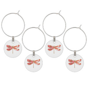 Flower dragonfly with jewelry sakura wine charm