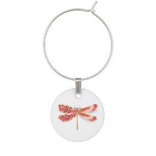 Flower dragonfly with jewelry sakura wine charm