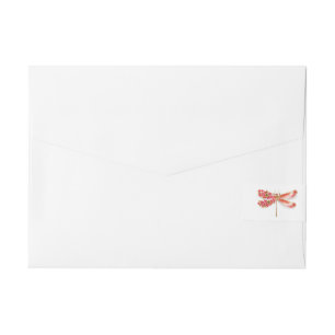 Flower dragonfly with jewelry sakura wrap around address label