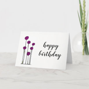 Flower Drawing - Birthday Card - Blank Inside