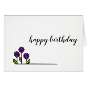 Flower Drawing - Birthday Card - Blank Inside (Front Horizontal)