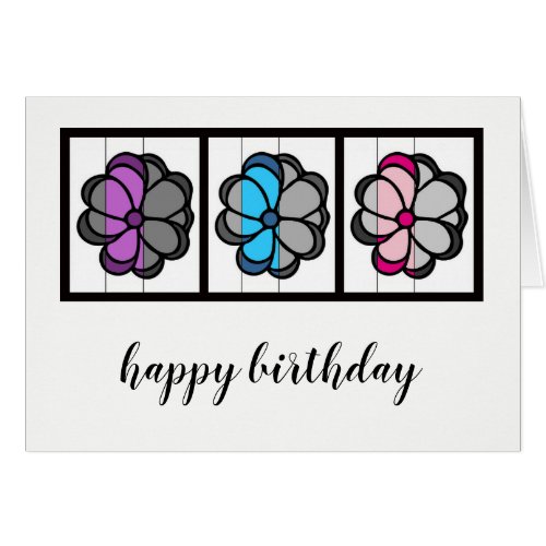 Flower Drawing _ Birthday Card _ Blank Inside