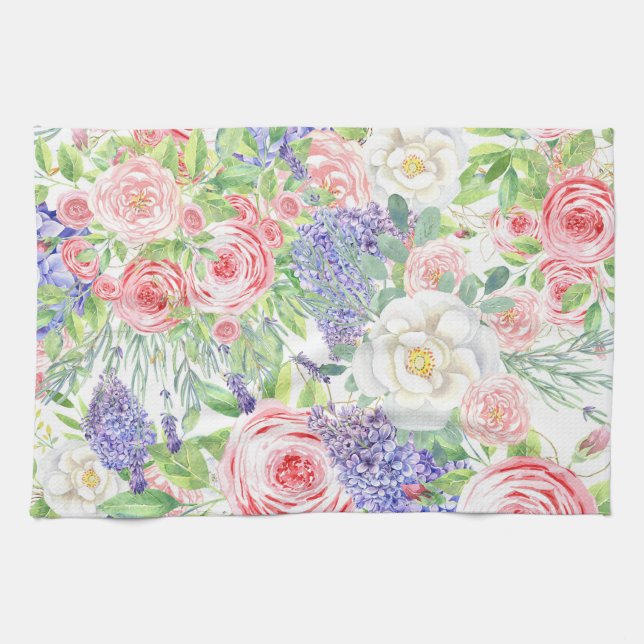 Flower Drawing Easy Kitchen Towel (Horizontal)