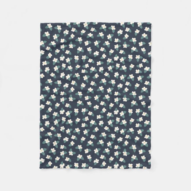 Flower Drawing Fleece Blanket (Front)