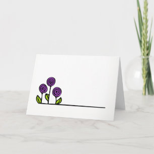 Flower Drawing Greeting Card - Blank Inside