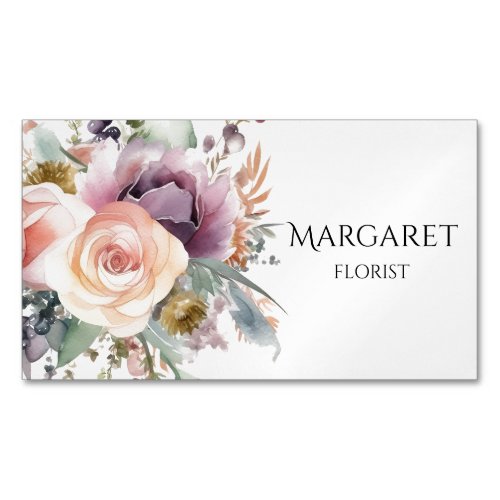 flower drawing watercolor bouquet  business card magnet