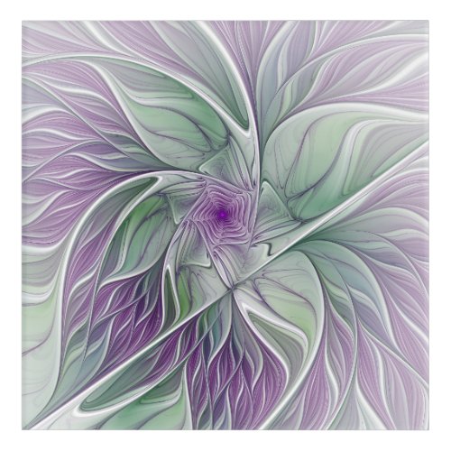 Flower Dream Abstract Purple Green Fractal Art