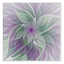 Flower Dream, Abstract Purple Green Fractal Art