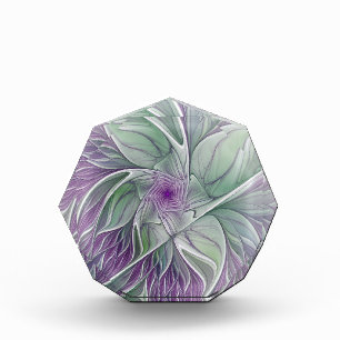 Flower Dream, Abstract Purple Green Fractal Art Award