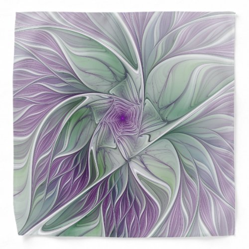 Flower Dream Abstract Purple Green Fractal Art Bandana