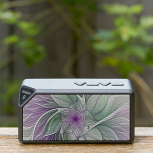 Flower Dream, Abstract Purple Green Fractal Art Bluetooth Speaker