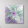 Flower Dream, Abstract Purple Green Fractal Art Canvas Print