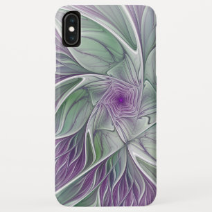 Flower Dream, Abstract Purple Green Fractal Art iPhone XS Max Case