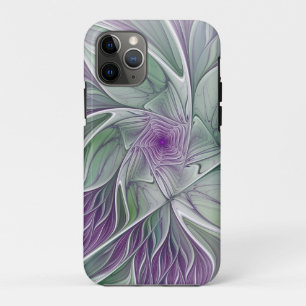 Flower Dream, Abstract Purple Green Fractal Art iPhone 11 Pro Case