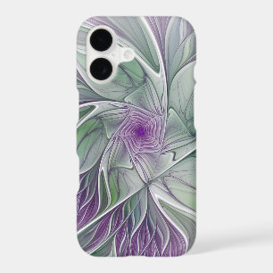 Flower Dream, Abstract Purple Green Fractal Art iPhone 17 Case
