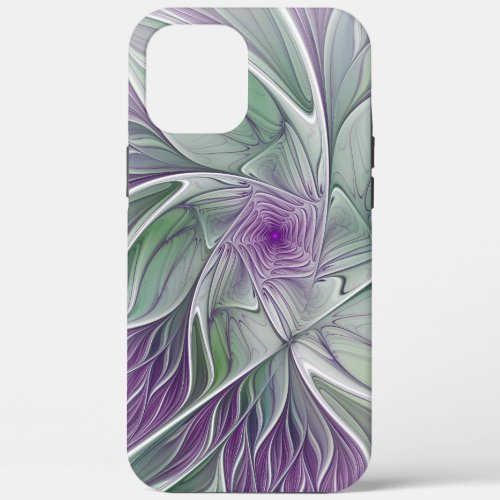 Flower Dream Abstract Purple Green Fractal Art iPhone 12 Pro Max Case