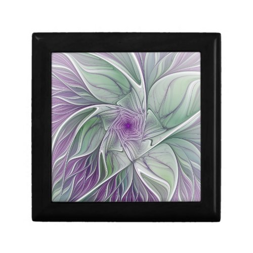 Flower Dream Abstract Purple Green Fractal Art Gift Box