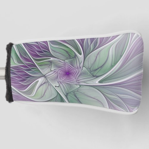 Flower Dream Abstract Purple Green Fractal Art Golf Head Cover