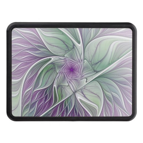 Flower Dream Abstract Purple Green Fractal Art Hitch Cover