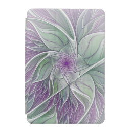 Flower Dream, Abstract Purple Green Fractal Art iPad Mini Cover