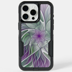 Flower Dream, Abstract Purple Green Fractal Art iPhone 15 Pro Max Case