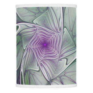Flower Dream, Abstract Purple Green Fractal Art Lamp Shade