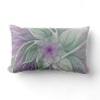 Flower Dream, Abstract Purple Green Fractal Art Lumbar Pillow