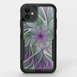 Flower Dream, Abstract Purple Green Fractal Art OtterBox Commuter iPhone 11 Case