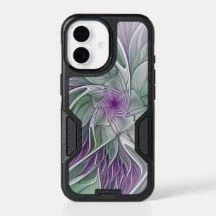 Flower Dream, Abstract Purple Green Fractal Art iPhone 17 Case