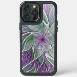 Flower Dream, Abstract Purple Green Fractal Art iPhone 13 Pro Max Case