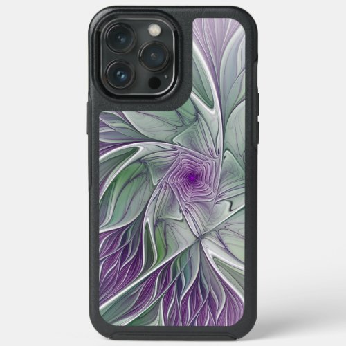 Flower Dream Abstract Purple Green Fractal Art iPhone 13 Pro Max Case