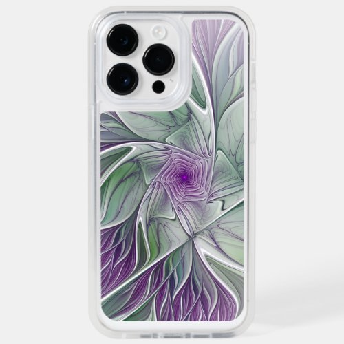 Flower Dream Abstract Purple Green Fractal Art OtterBox iPhone 14 Pro Max Case