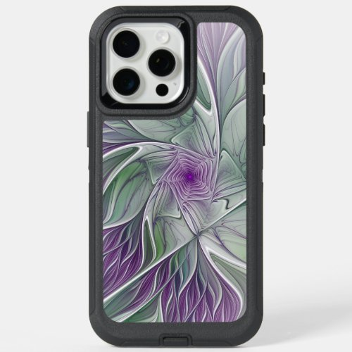 Flower Dream Abstract Purple Green Fractal Art iPhone 15 Pro Max Case