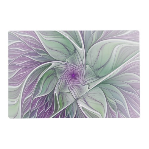 Flower Dream Abstract Purple Green Fractal Art Placemat